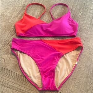 Summersalt Vibrant Bikini Set - Fuchsia and Coral